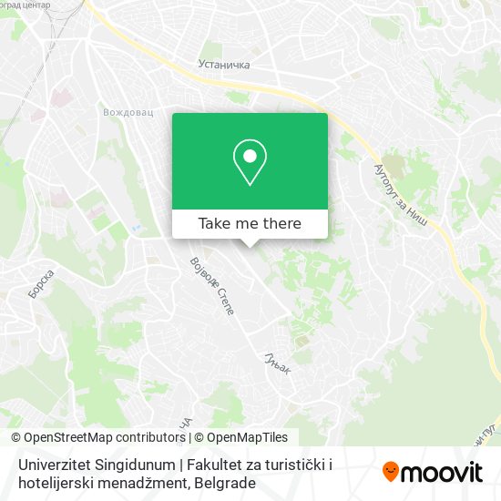 Univerzitet Singidunum | Fakultet za turistički i hotelijerski menadžment map