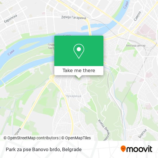 Park za pse Banovo brdo map