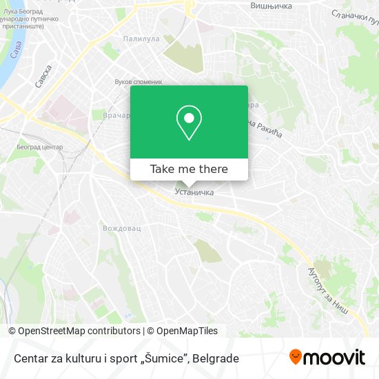 Centar za kulturu i sport „Šumice” map