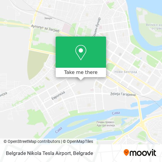 Belgrade Nikola Tesla Airport map