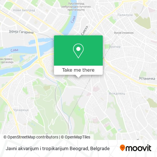 Javni akvarijum i tropikarijum Beograd map