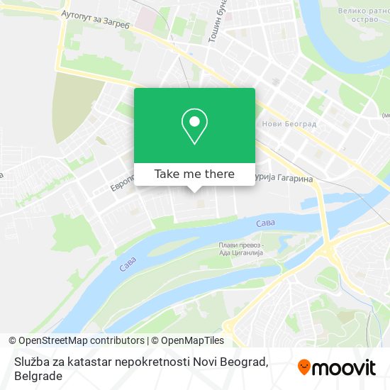Služba za katastar nepokretnosti Novi Beograd map