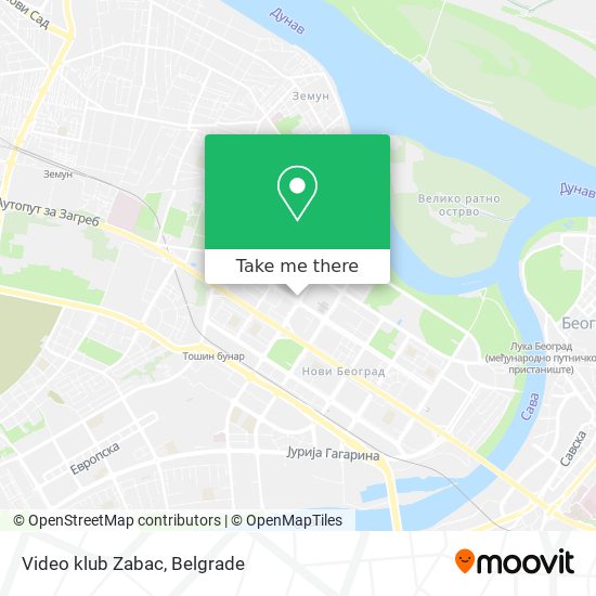 Video klub Zabac map