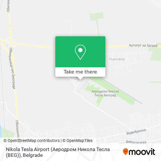Nikola Tesla Airport (Аеродром Никола Тесла (BEG)) map