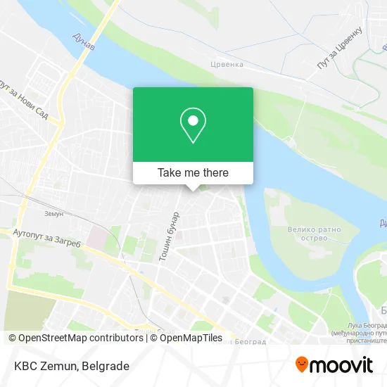 KBC Zemun map