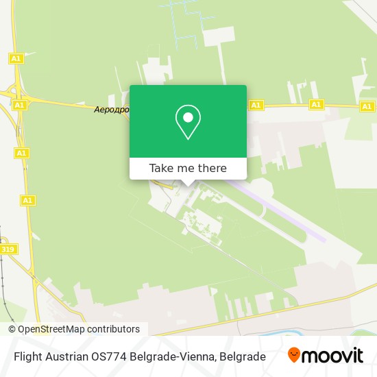 Flight Austrian OS774 Belgrade-Vienna map