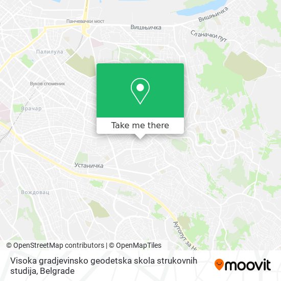 Visoka gradjevinsko geodetska skola strukovnih studija map