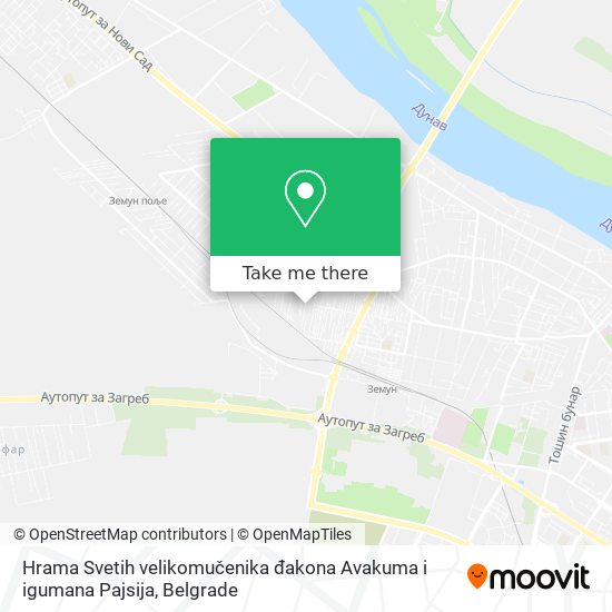 Hrama Svetih velikomučenika đakona Avakuma i igumana Pajsija map