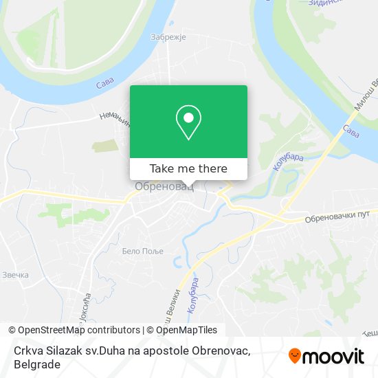 Crkva Silazak sv.Duha na apostole Obrenovac map