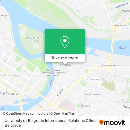 Univeristy of Belgrade International Relations Office map