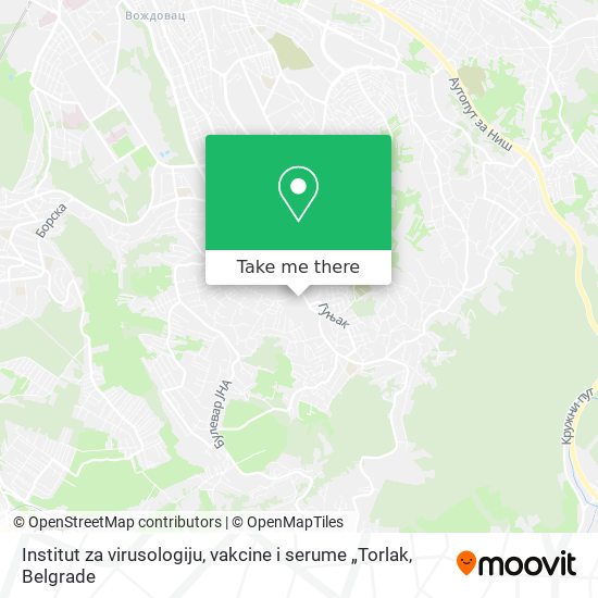 Institut za virusologiju, vakcine i serume „Torlak map