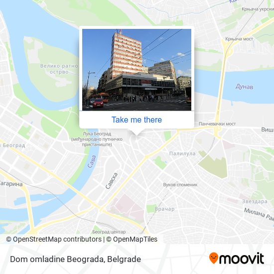 Dom omladine Beograda map