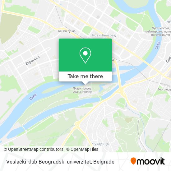 Veslački klub Beogradski univerzitet map