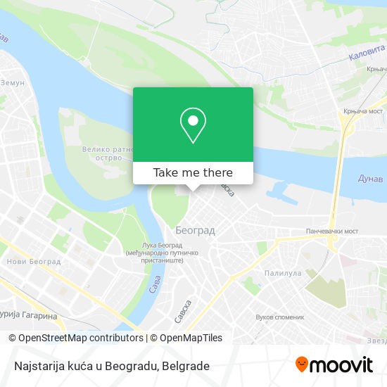 Najstarija kuća u Beogradu map