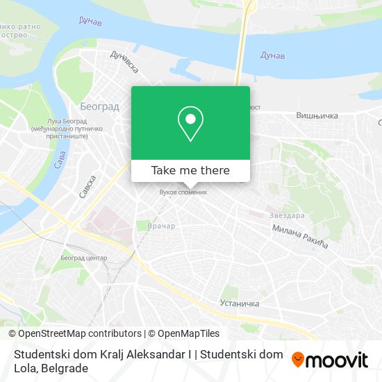 Studentski dom Kralj Aleksandar I | Studentski dom Lola map