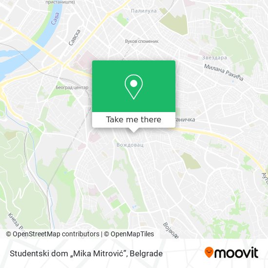 Studentski dom „Mika Mitrović” map