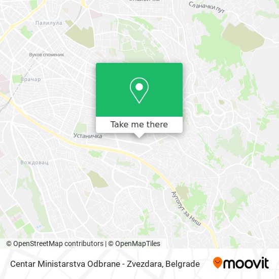 Centar Ministarstva Odbrane - Zvezdara map