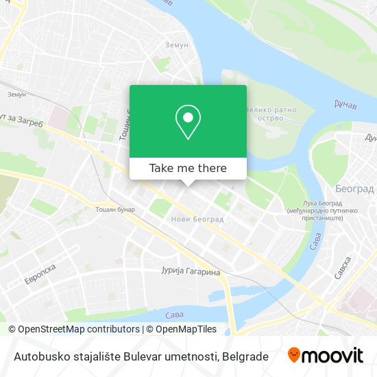 Autobusko stajalište Bulevar umetnosti map