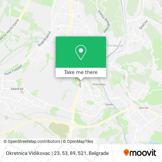 Okretnica Vidikovac | 23, 53, 89, 521 map