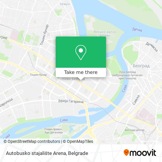 Autobusko stajalište Arena map