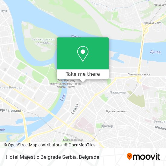 Hotel Majestic Belgrade Serbia map