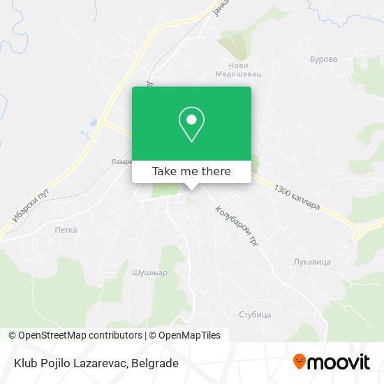 Klub Pojilo Lazarevac map