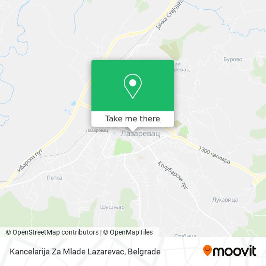 Kancelarija Za Mlade Lazarevac map