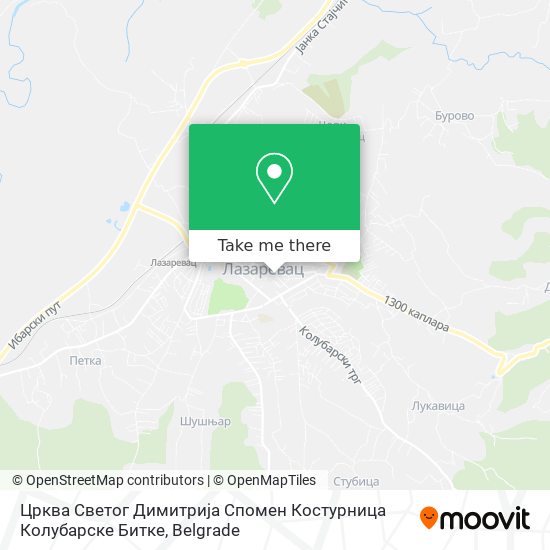 Црква Светог Димитрија Спомен Костурница Колубарске Битке map