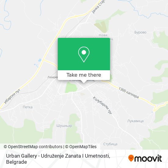 Urban Gallery - Udruženje Zanata I Umetnosti map