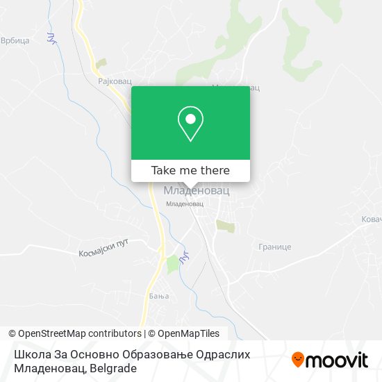 Школа За Основно Образовање Одраслих Младеновац map