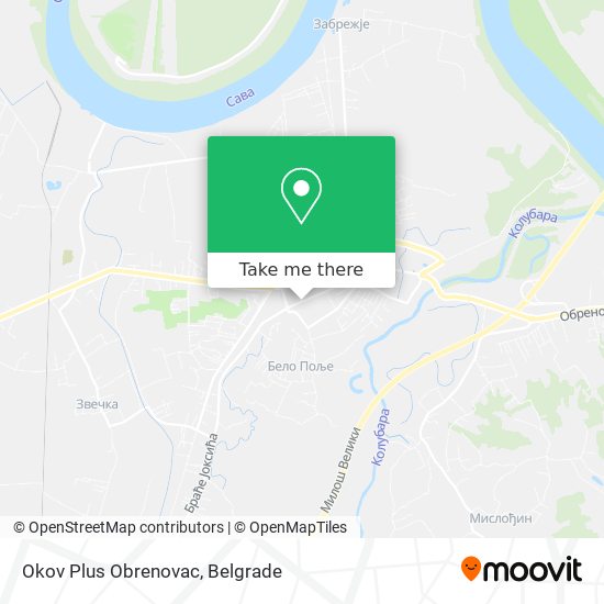 Okov Plus Obrenovac map