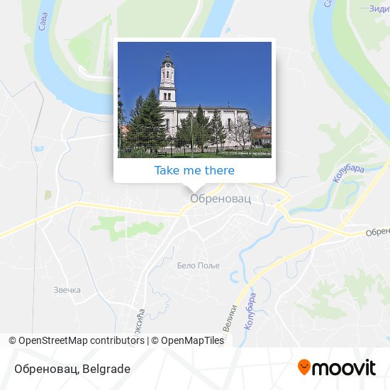 Обреновац map