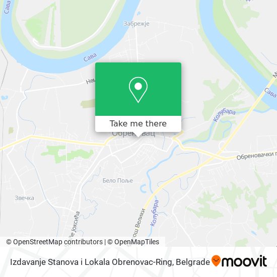 Izdavanje Stanova i Lokala Obrenovac-Ring map