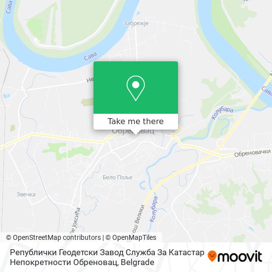 Републички Геодетски Завод Служба За Катастар Непокретности Обреновац map