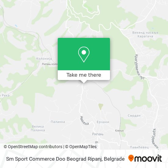 Sm Sport Commerce Doo Beograd Ripanj map