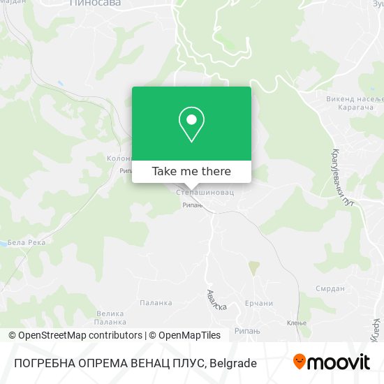 ПОГРЕБНА ОПРЕМА ВЕНАЦ ПЛУС map