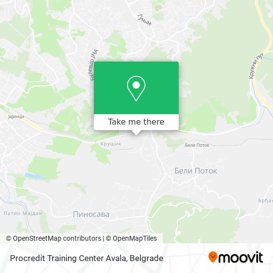 Procredit Training Center Avala map
