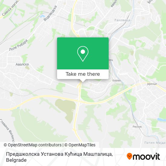 Предшколска Установа Кућица Машталица map