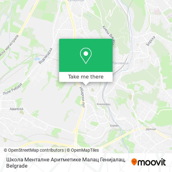 Школа Менталне Аритметике Малац Генијалац map