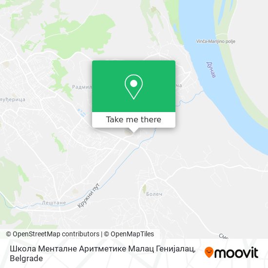 Школа Менталне Аритметике Малац Генијалац map