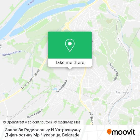 Завод За Радиолошку И Ултразвучну Дијагностику Мр Чукарица map