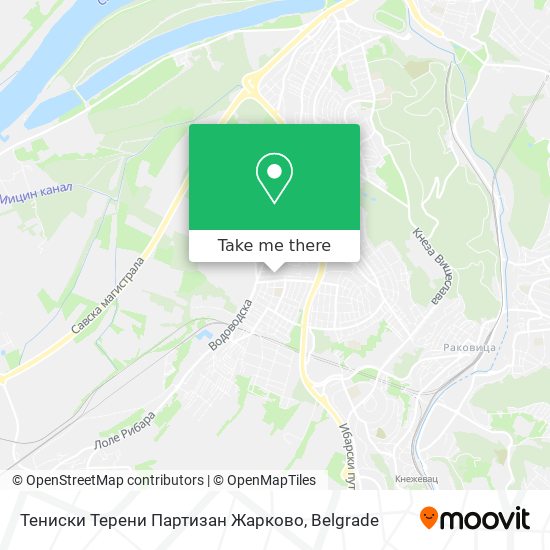 Тениски Терени Партизан Жарково map