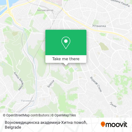 Војномедицинска академија-Хитна помоћ map