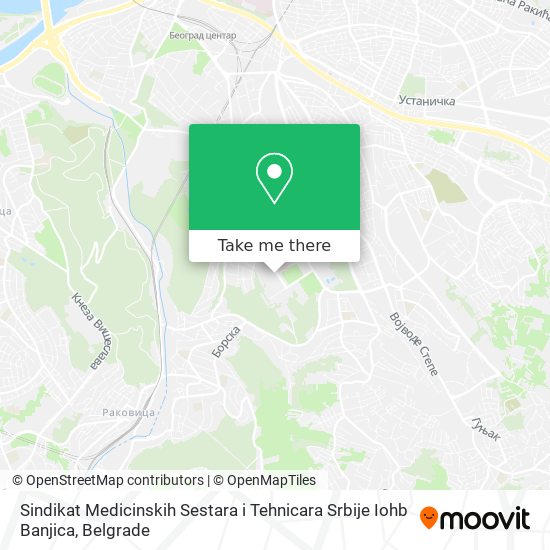 Sindikat Medicinskih Sestara i Tehnicara Srbije Iohb Banjica map