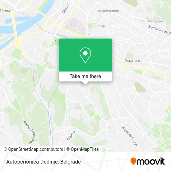 Autoperionica Dedinje map