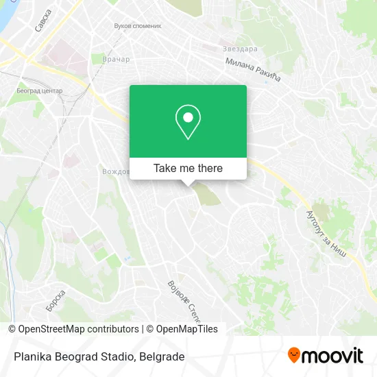 Planika Beograd Stadio map