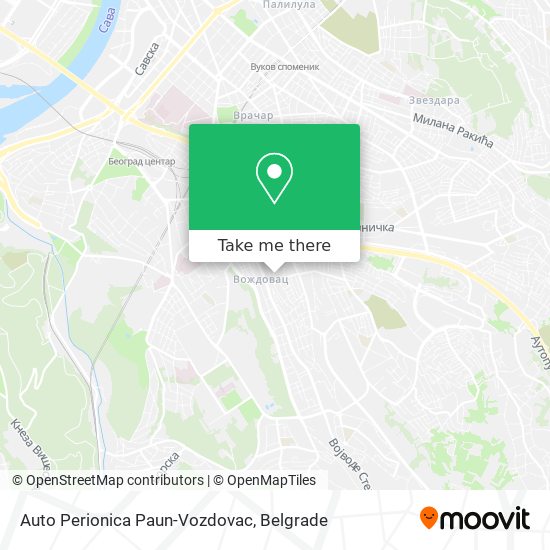 Auto Perionica Paun-Vozdovac map