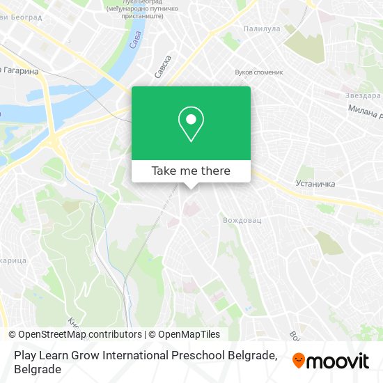 Play Learn Grow International Preschool Belgrade map