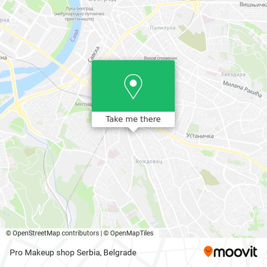 Pro Makeup shop Serbia map