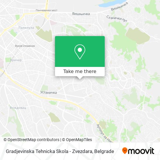 Gradjevinska Tehnicka Skola - Zvezdara map